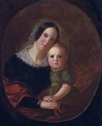 George Caleb Bingham Mrs George Caleb Bingham (Sarah Elizabeth Hutchison) and son, Newton oil painting on canvas